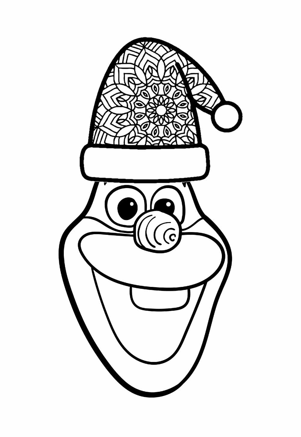 Desenho de Olaf de Natal para colorir