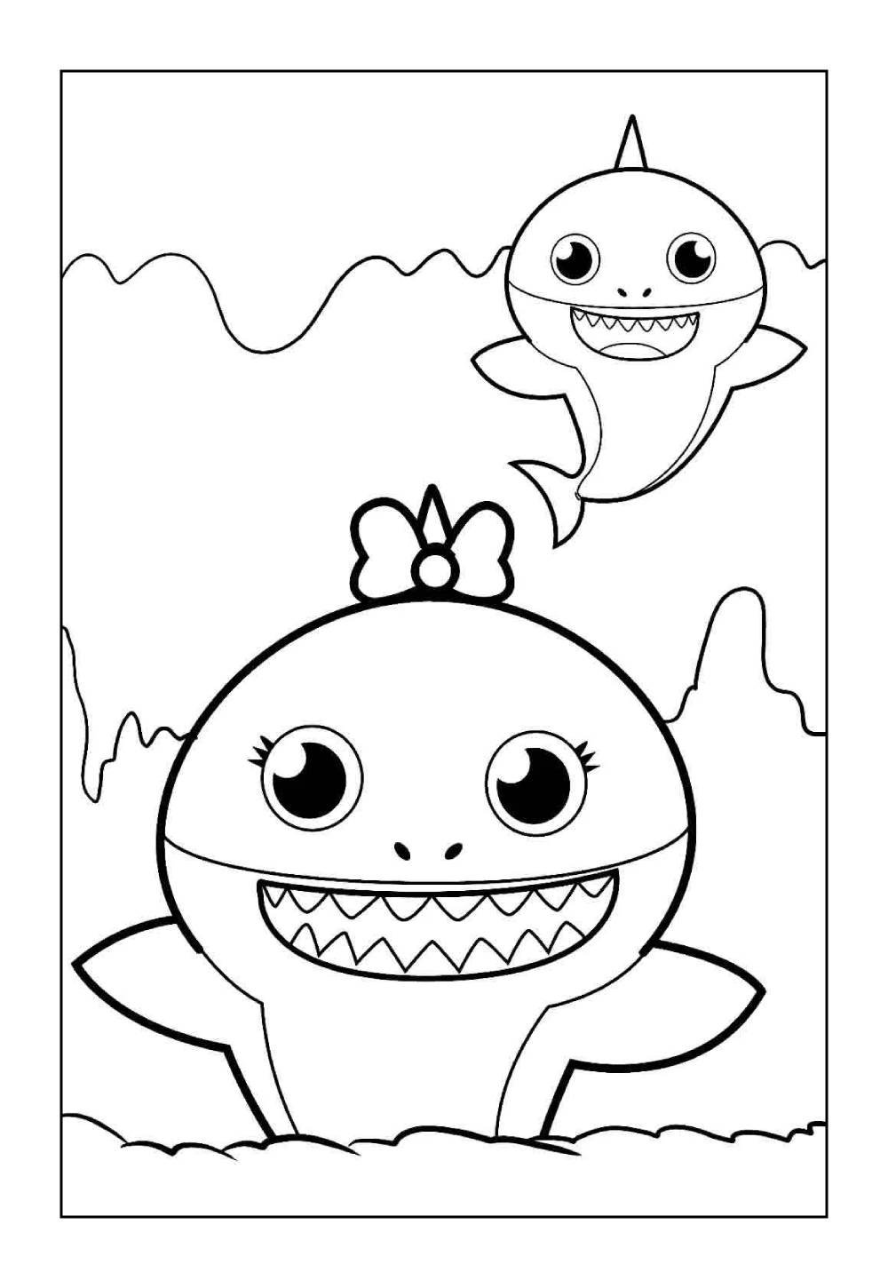 Desenho para Pintar de Baby Shark