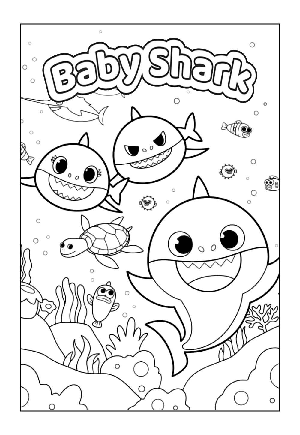Desenho de Baby Shark para imprimir