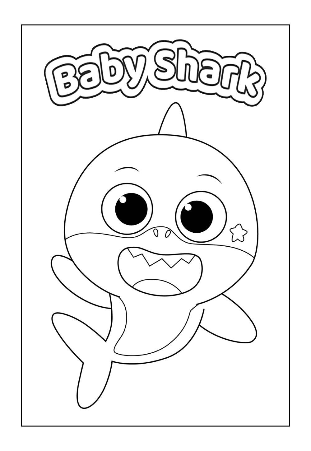 Desenho de Baby Shark para pintar