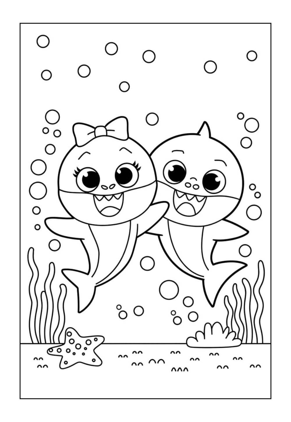Desenho de Baby Shark para colorir
