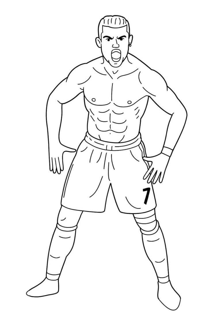 Desenhos do Cristiano Ronaldo para Colorir e Pintar - Tudo Para Colorir