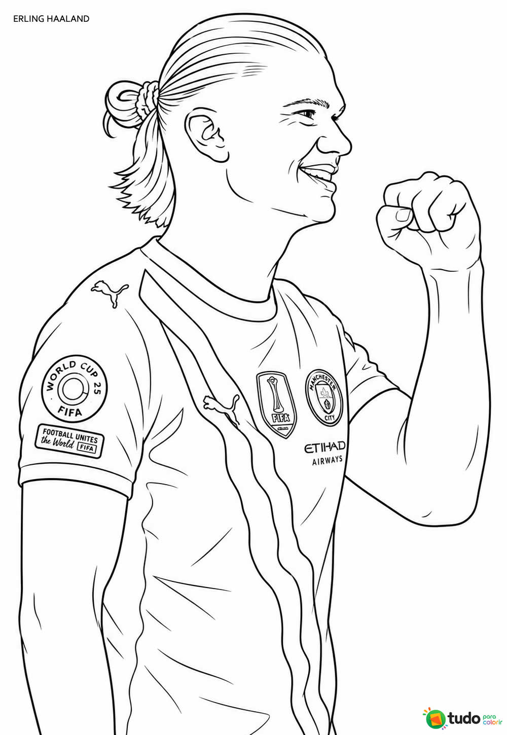 Desenho de Haaland para colorir