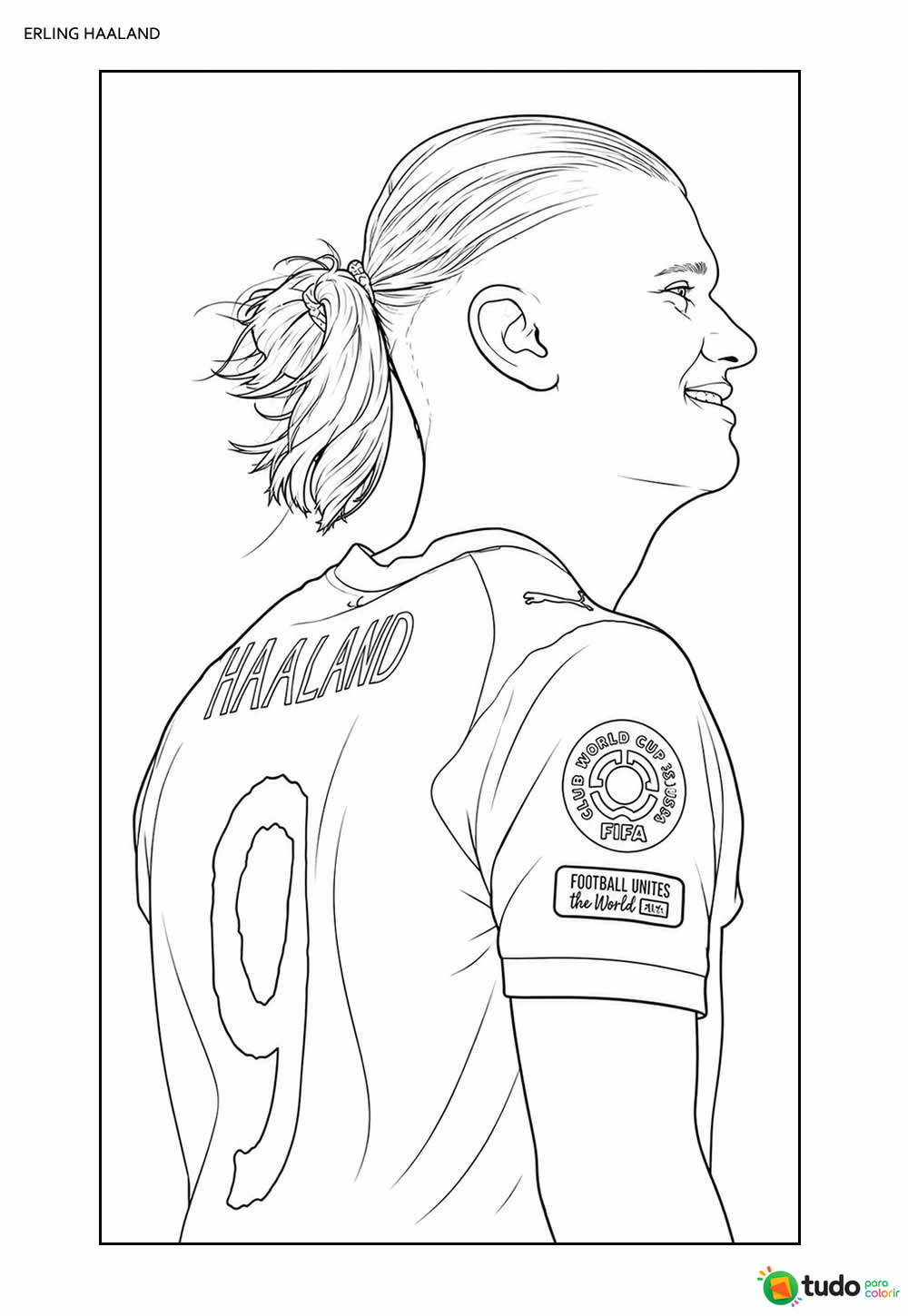 Desenho de Haaland para pintar
