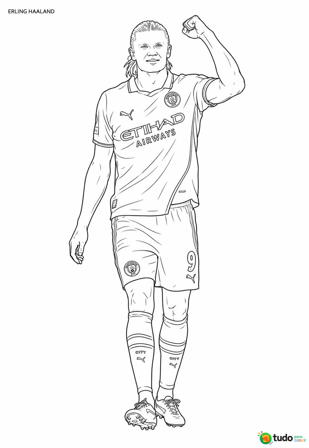 Desenho de Haaland para colorir