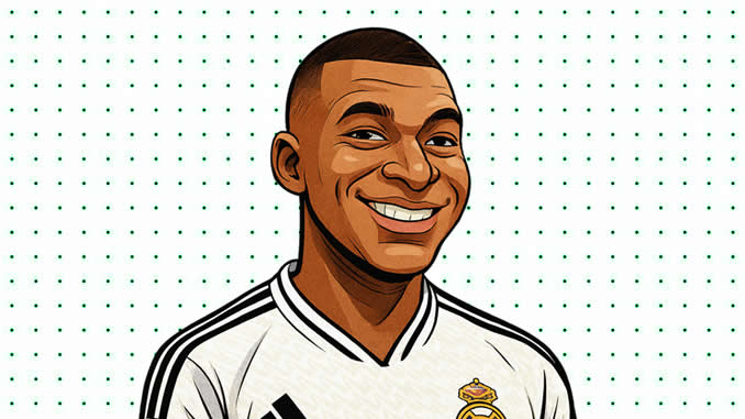 Desenhos de Mbappé para colorir