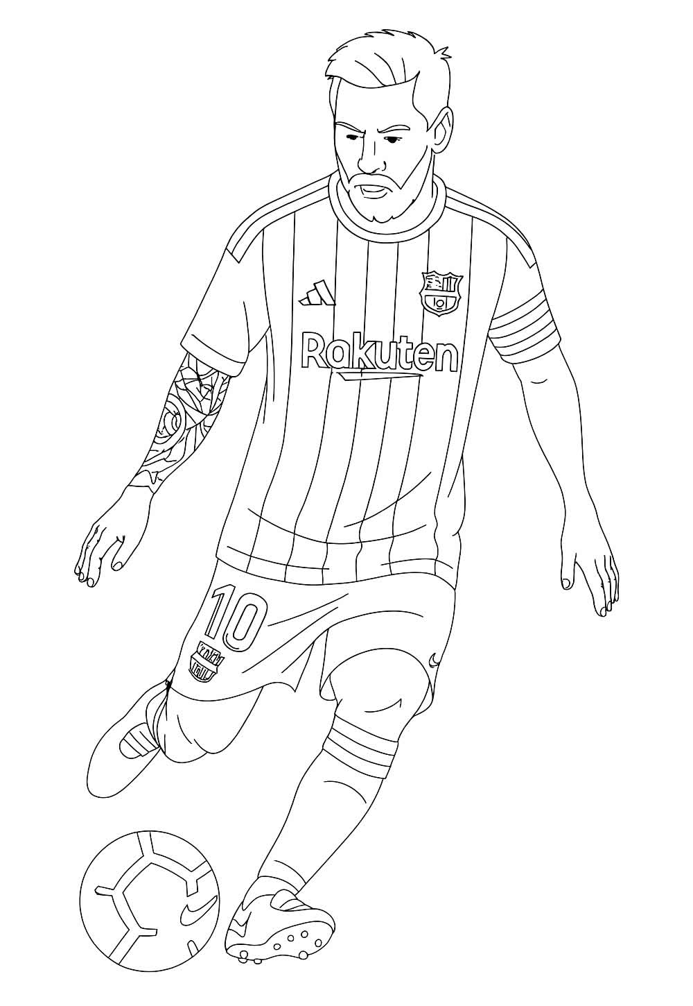 Desenho de Messi para imprimir e colorir