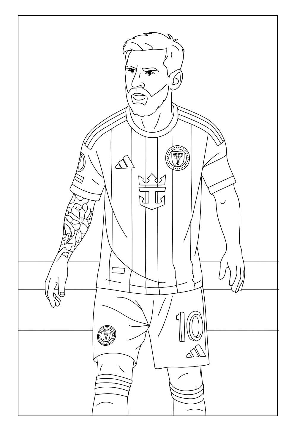 Desenho de Messi no Inter Miami para colorir