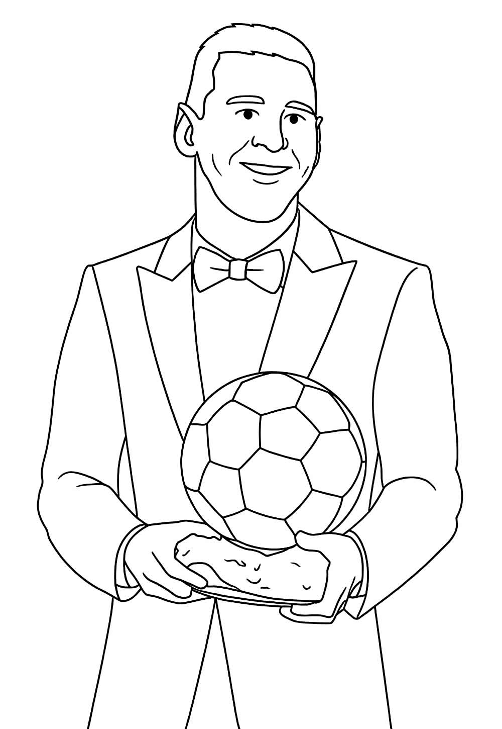 Desenho de Messi ganhando o prêmio de Melhor do Mundo