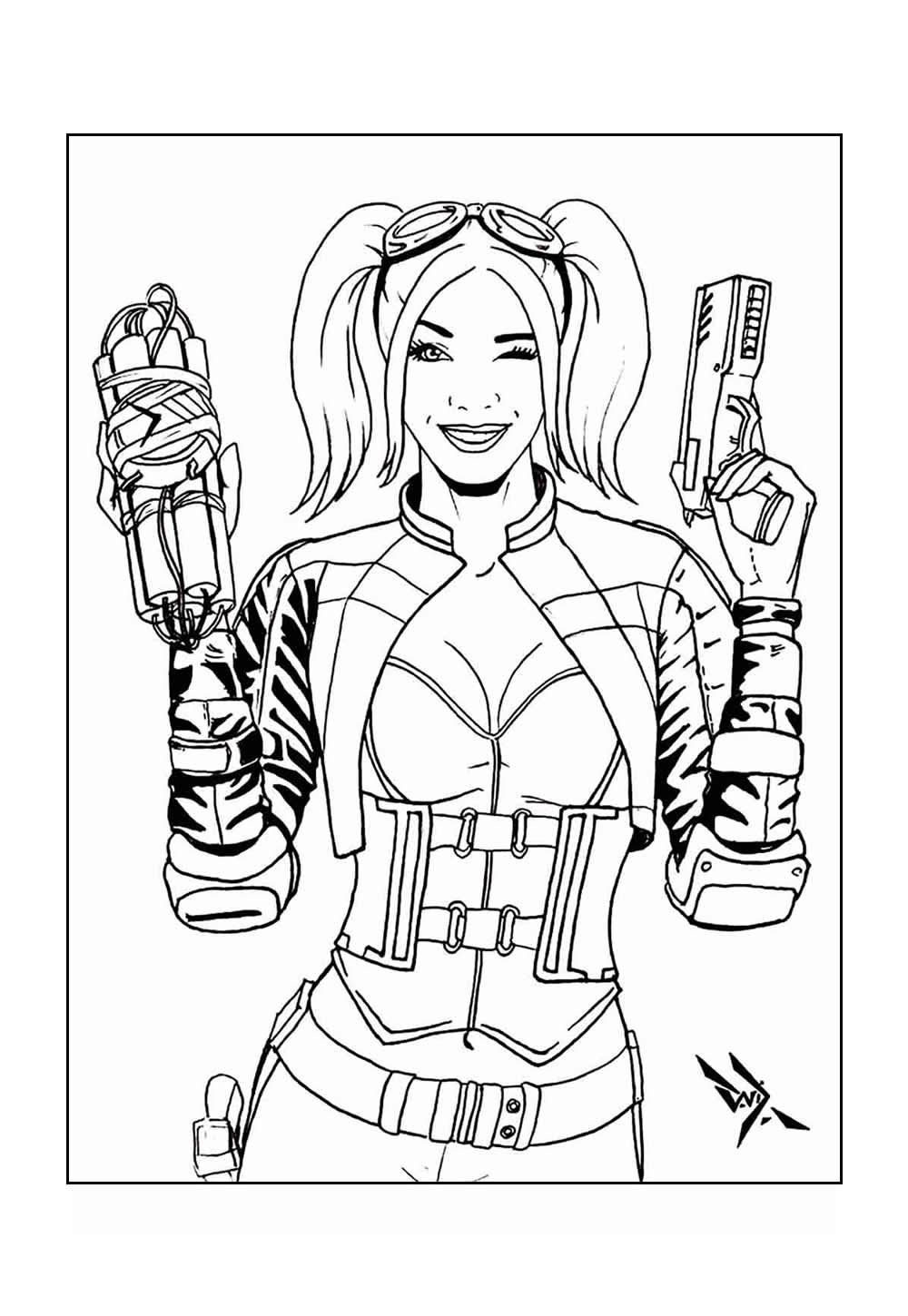 Desenho da Arlequina