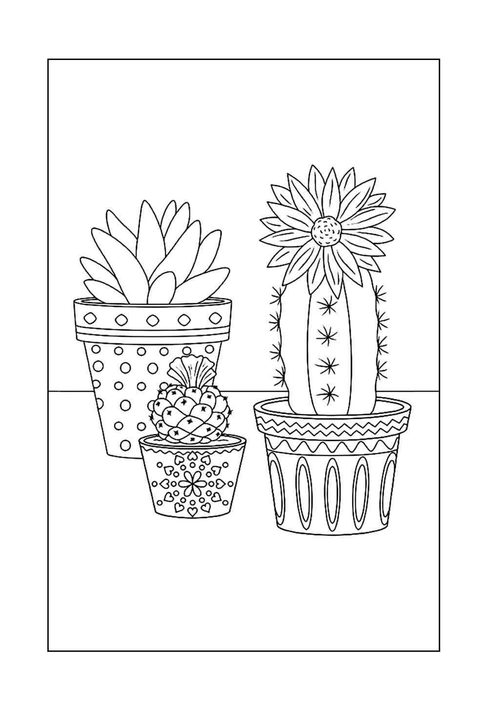 Desenho de Cactos para colorir