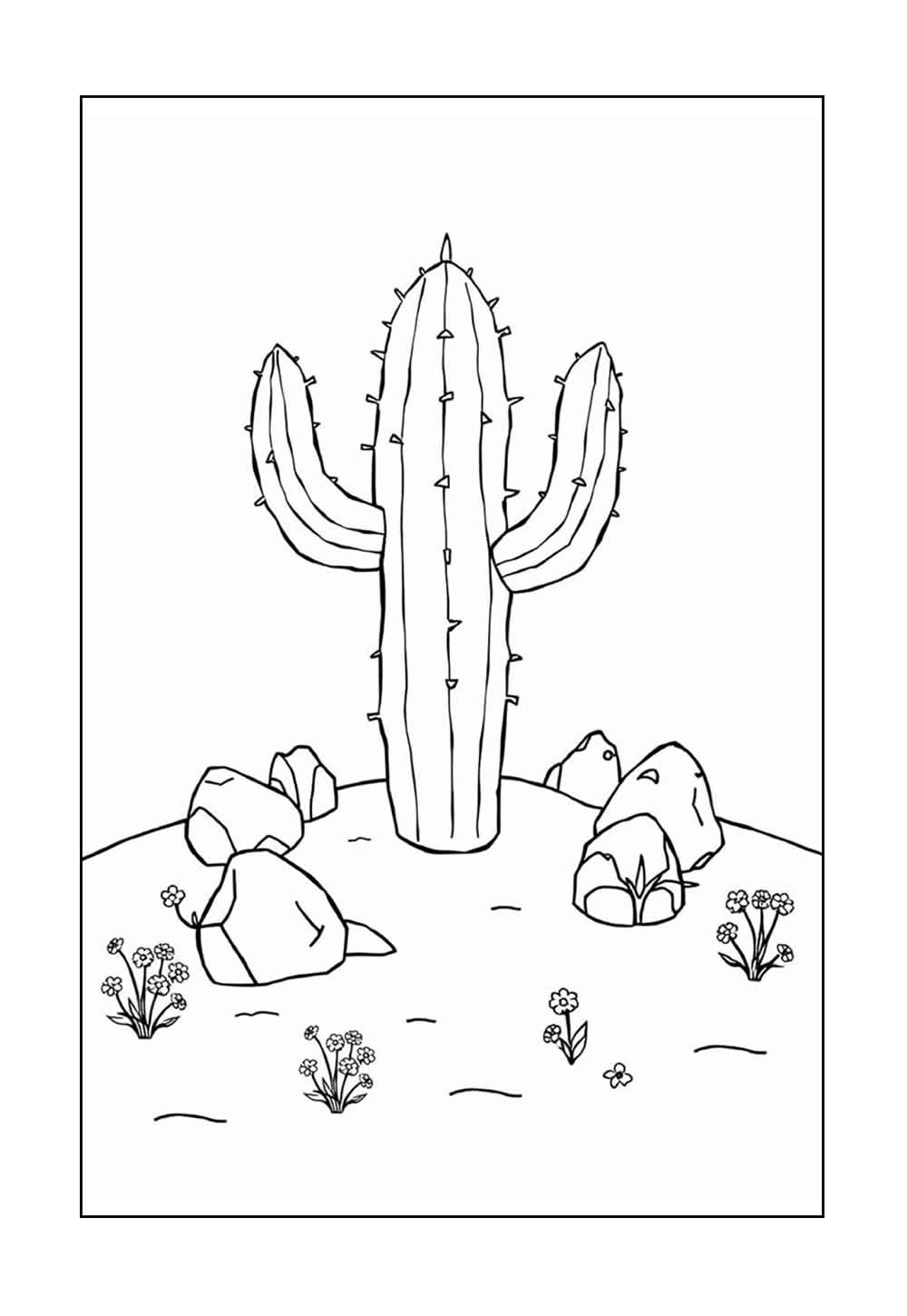 Desenho de Cacto para colorir - Sertão
