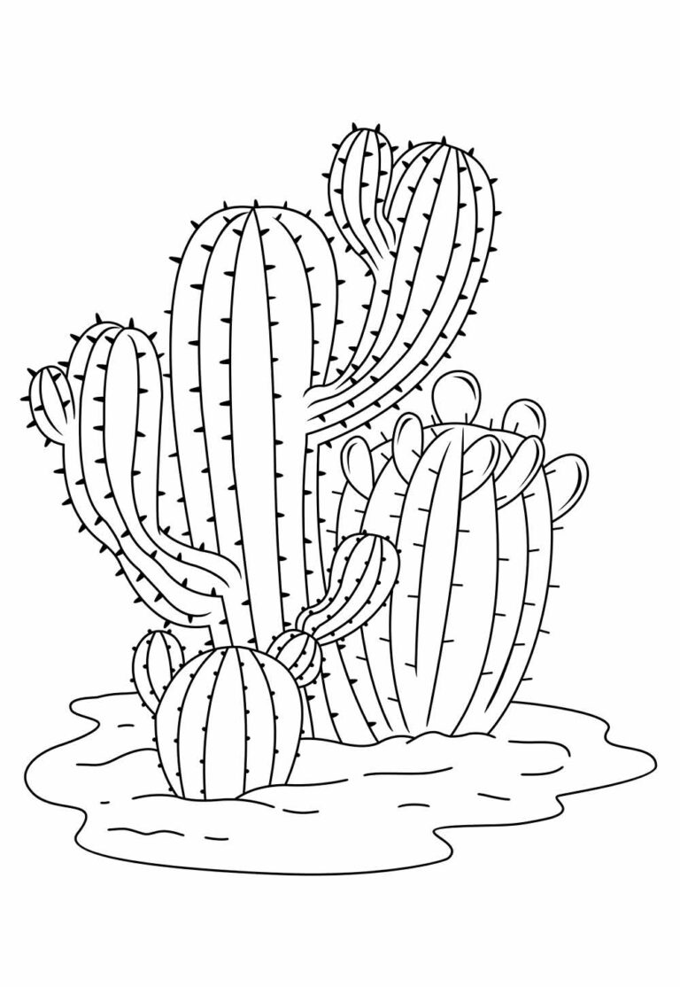 Desenhos de Cacto para Colorir e Pintar - Tudo Para Colorir