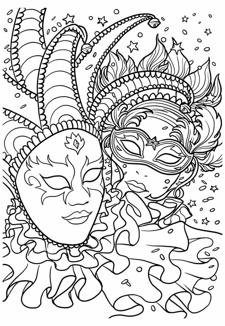 Desenhos de Carnaval para Colorir e Imprimir - Tudo Para Colorir