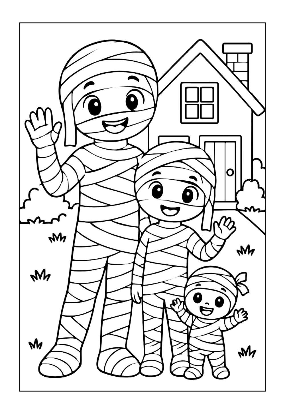 Desenho de Múmia para pintar