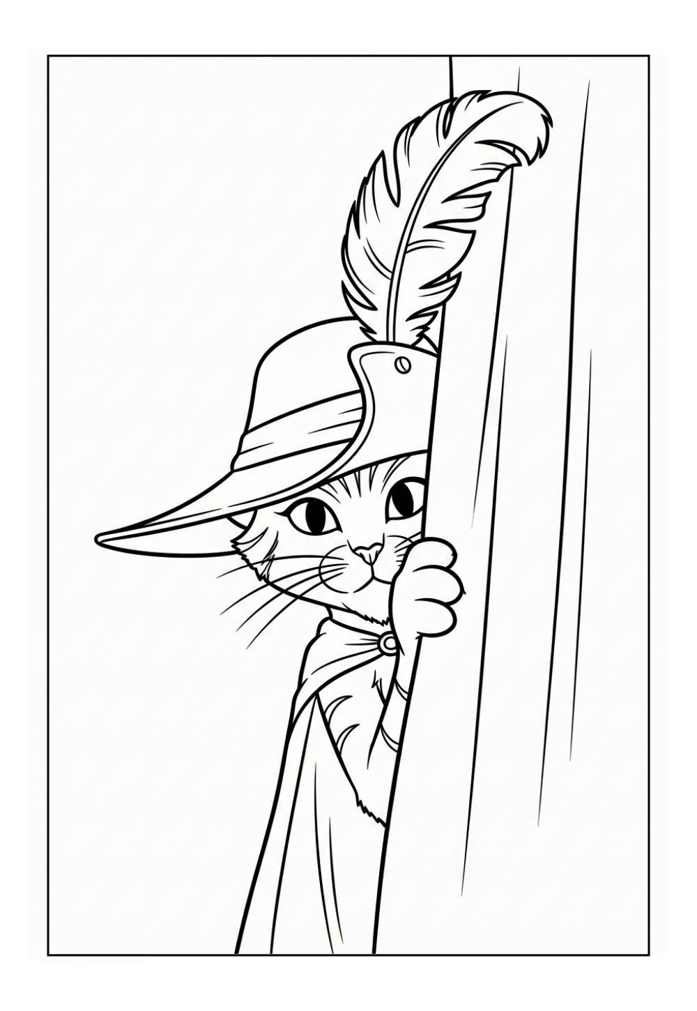 Desenhos para Pintar do Gato de Botas