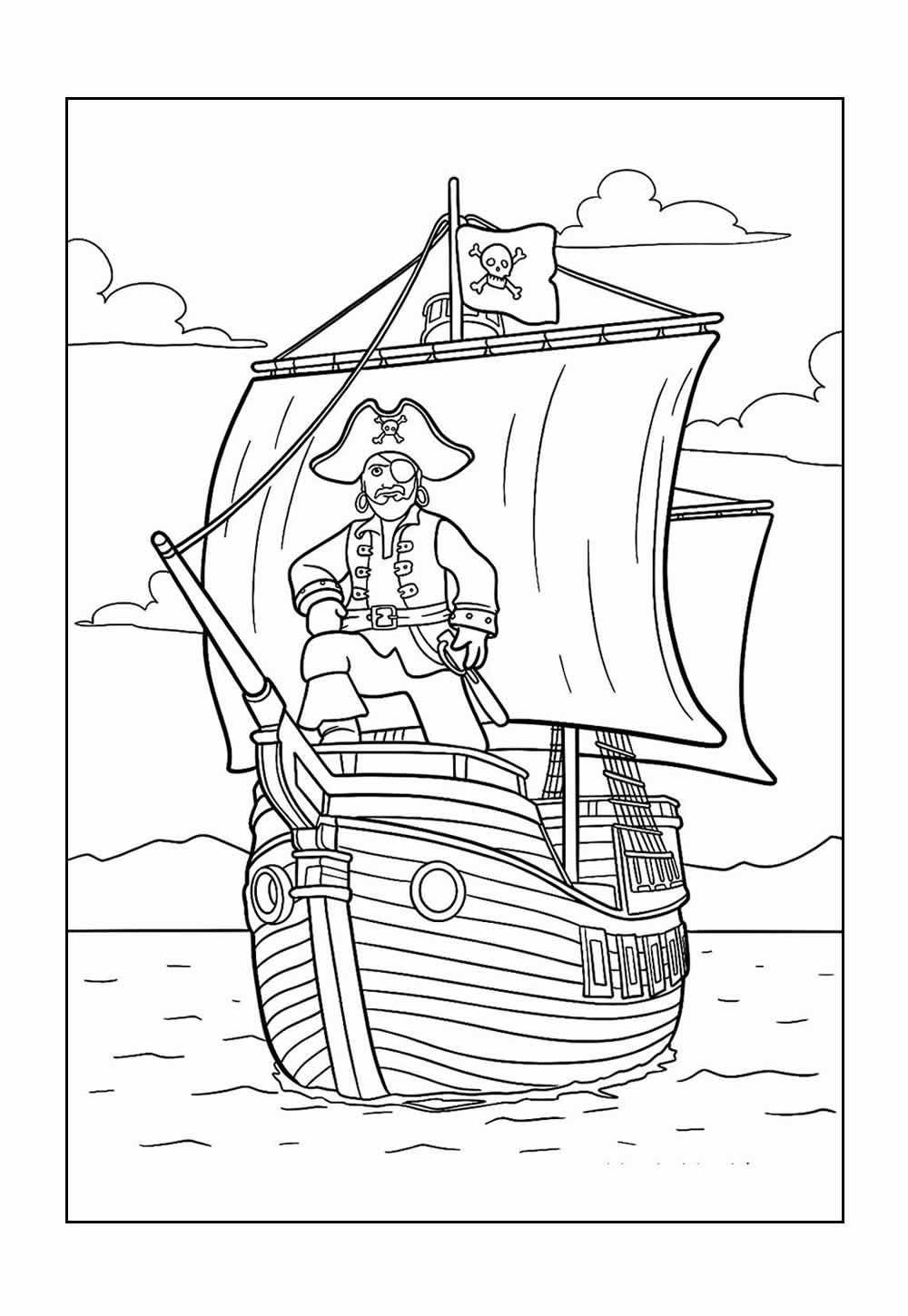 Desenho de Navio Pirata