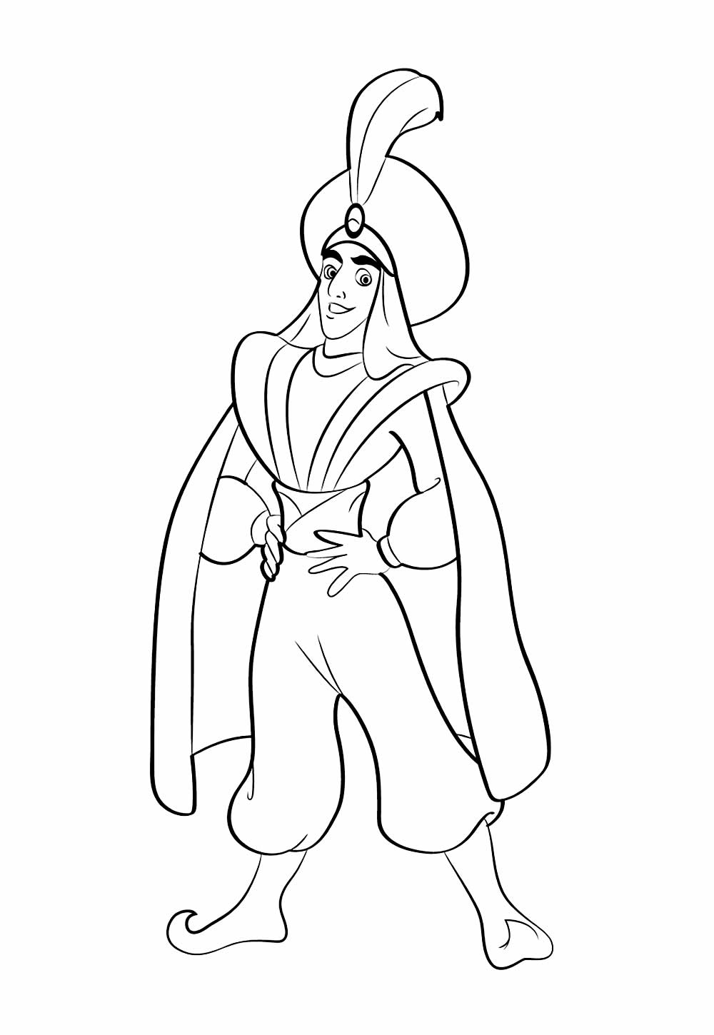 Desenho de Aladim para colorir