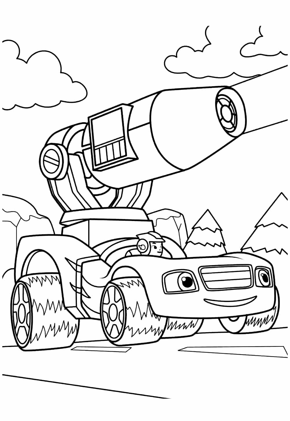 Desenho para pintar de Blaze e os Monster Machine