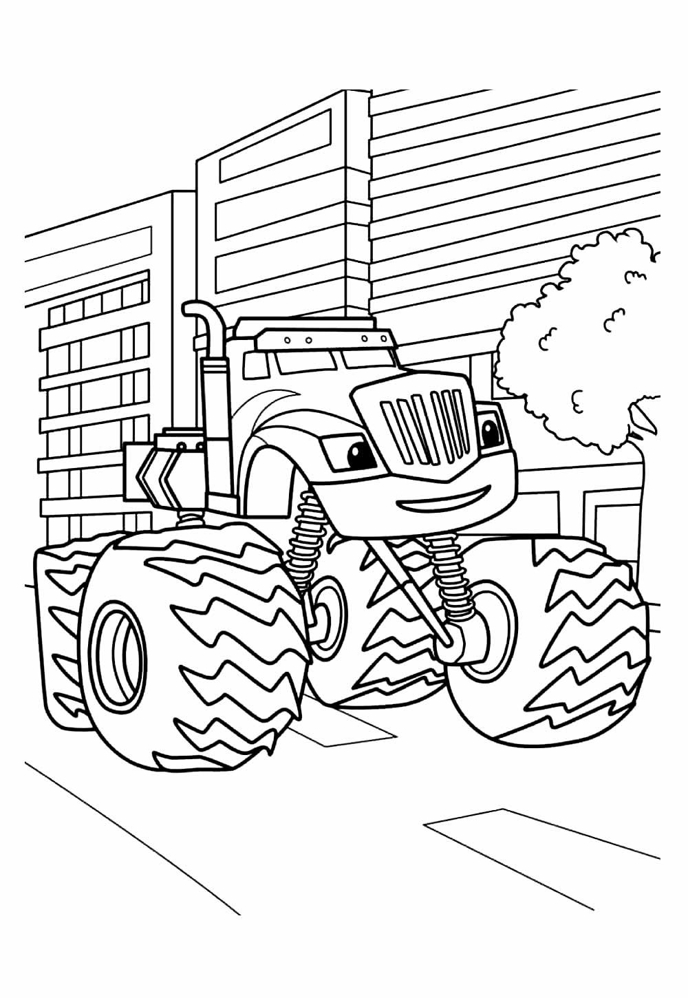 Desenho para pintar de Blaze e os Monster Machine