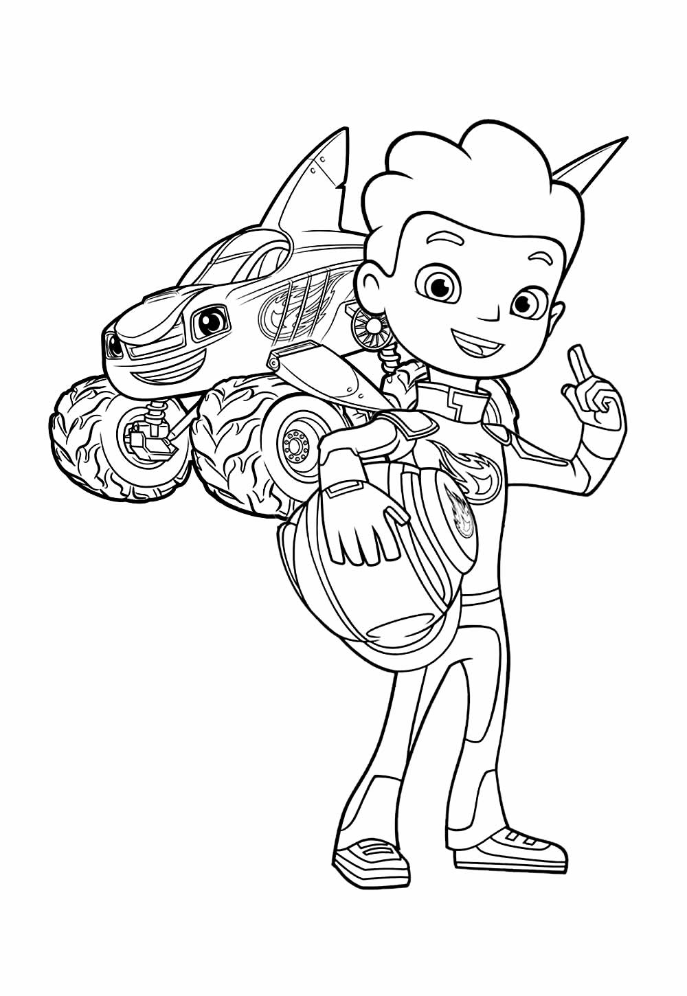 Desenho de Blaze e os Monster Machine para pintar