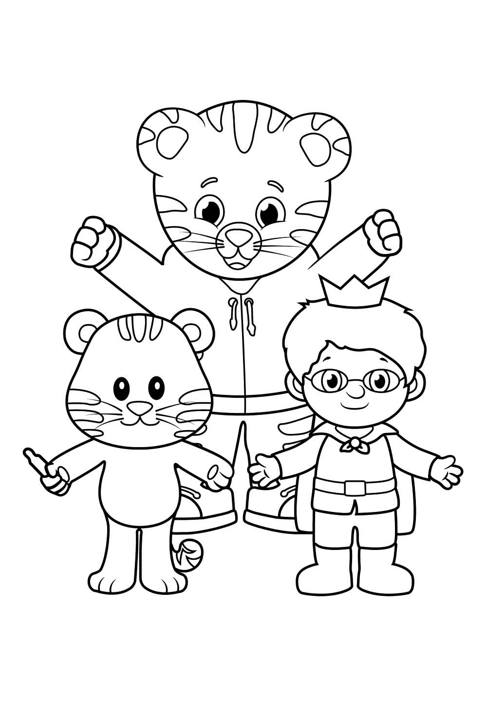 Desenho de Daniel Tigre para colorir