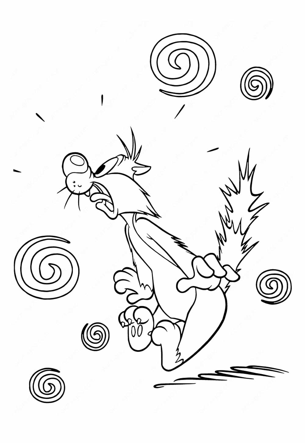 Desenho de Frajola para pintar