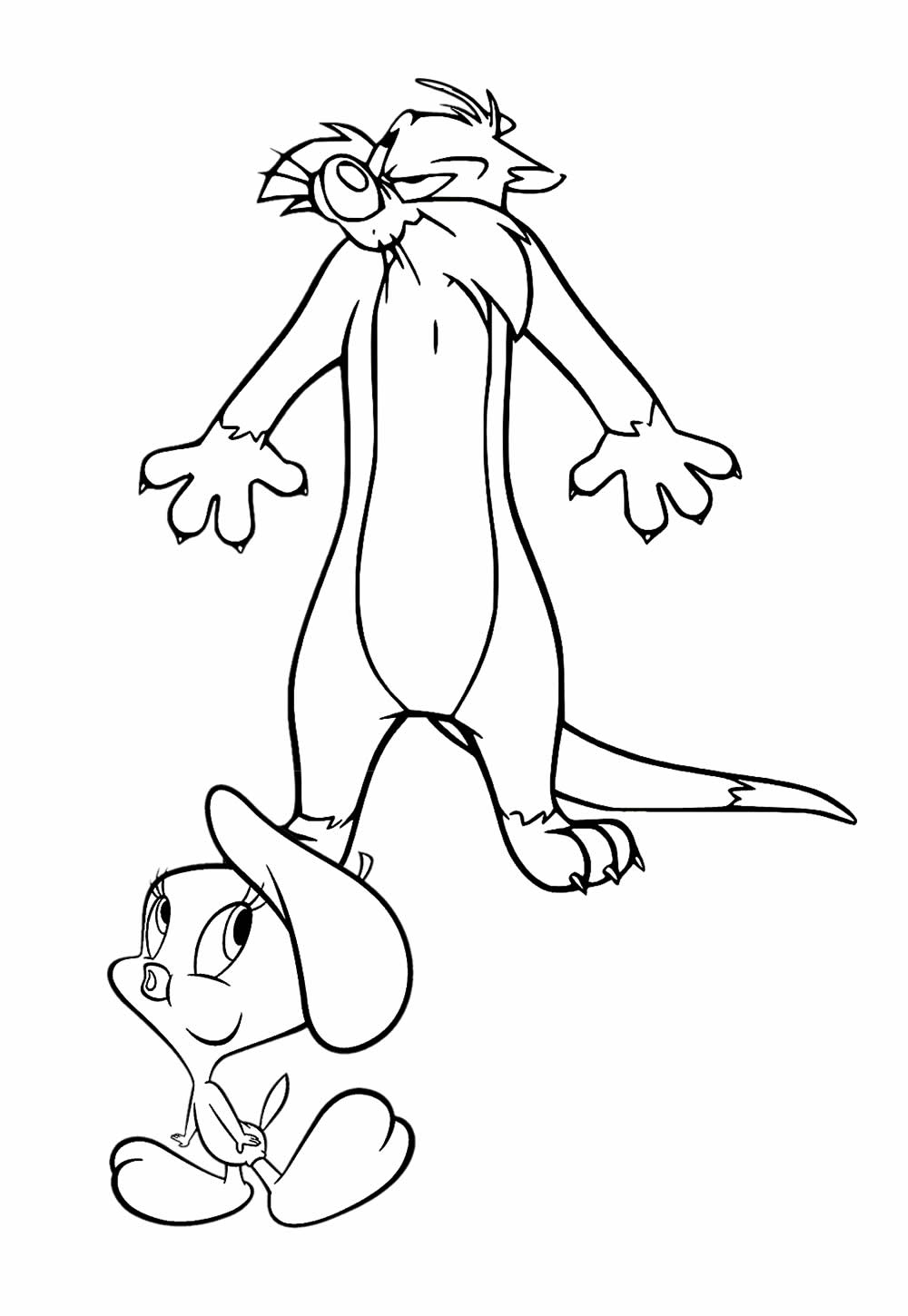 Desenho do Frajola e Piu Piu para colorir