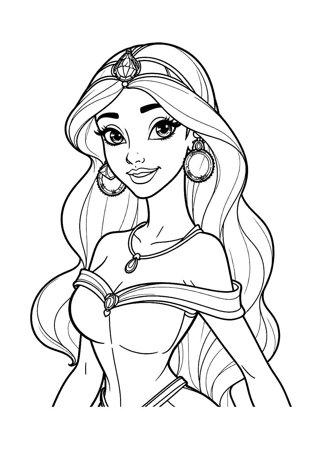 Desenho de Jasmine para colorir e pintar em casa