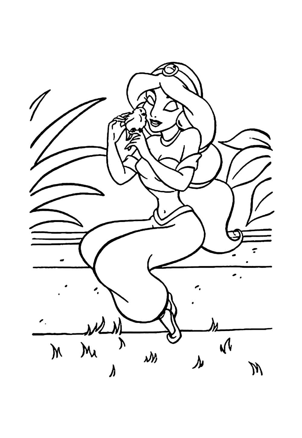Desenho de Jasmine para colorir - Aladdin