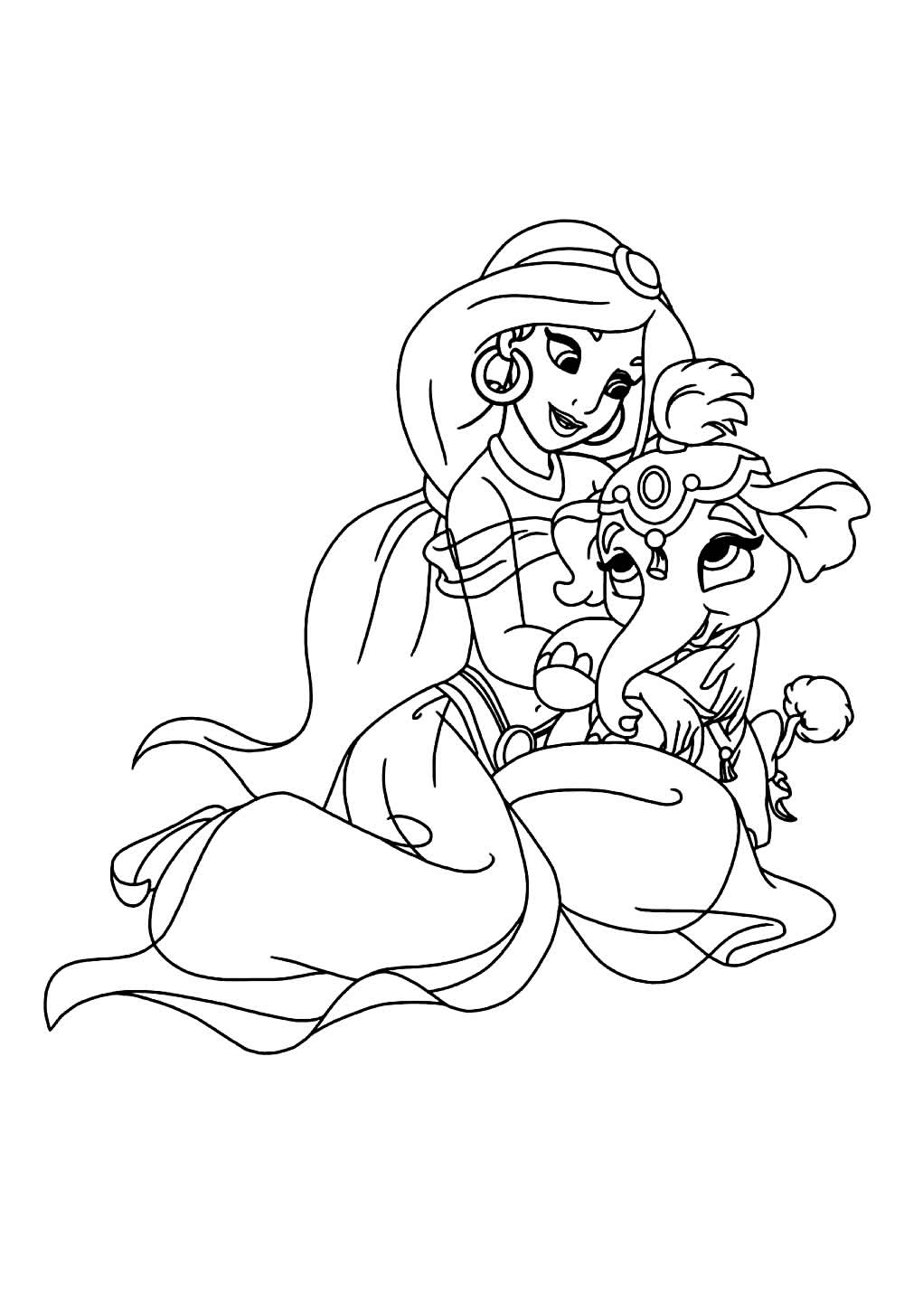 Desenho de Jasmine para colorir e pintar
