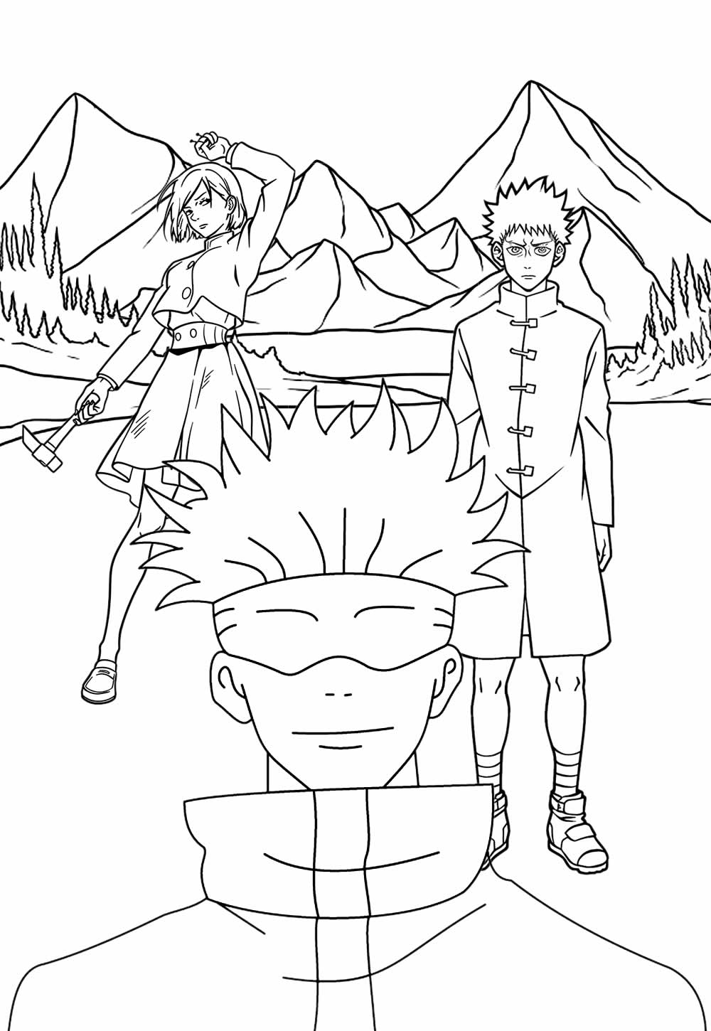 Desenho de Jujutsu Kaisen para colorir