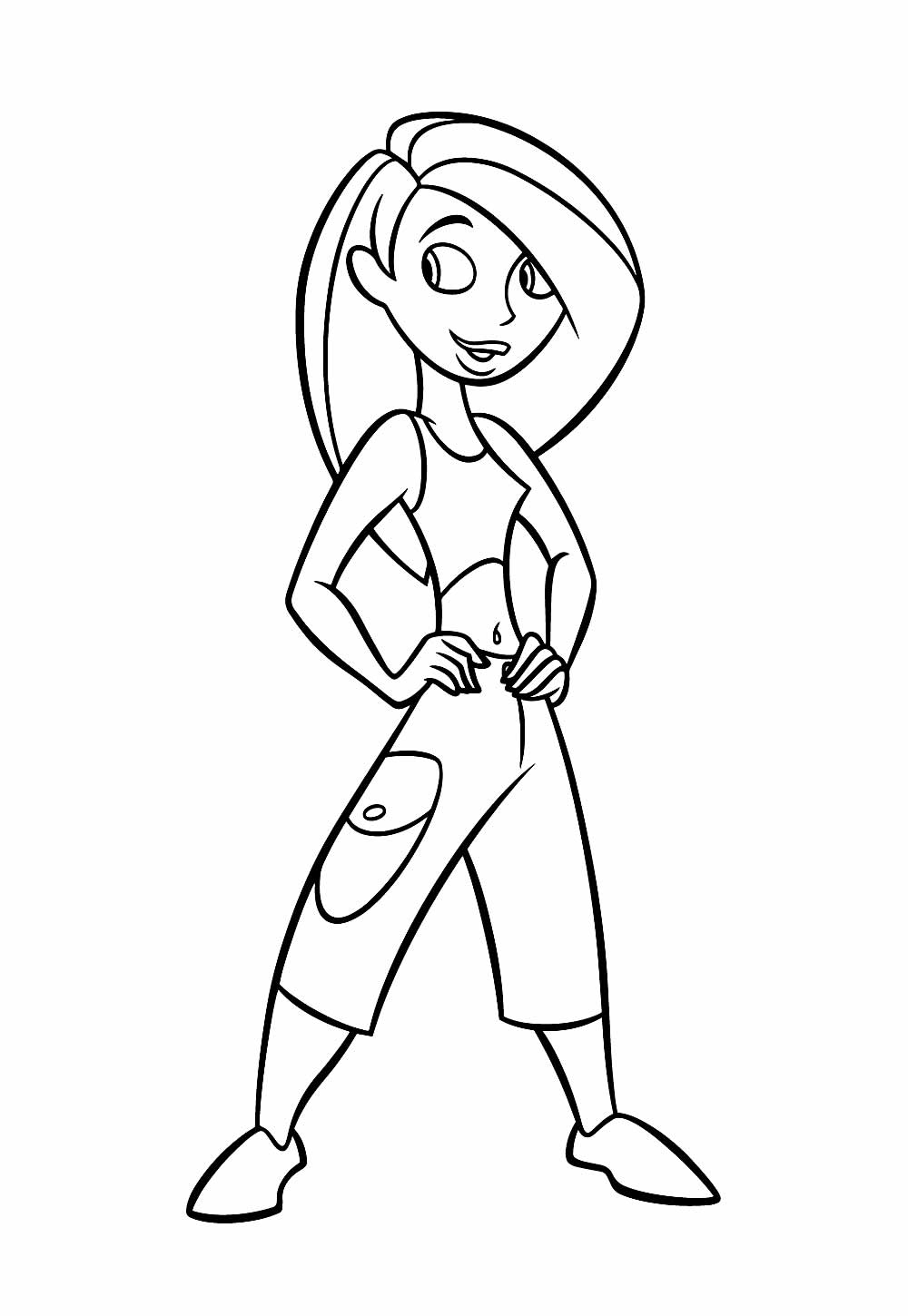 Desenho de Kim Possible para colorir