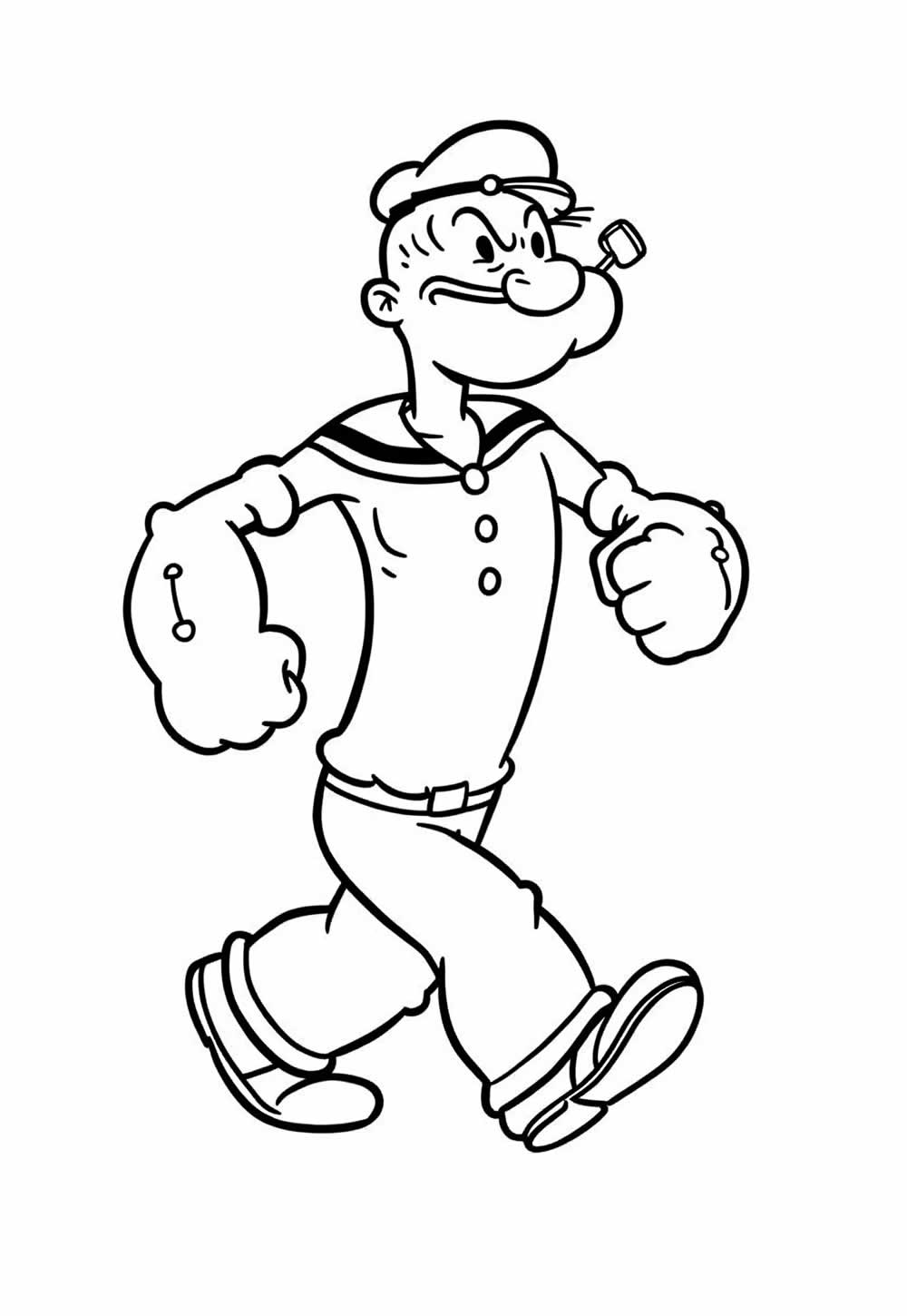 Desenho de Popeye para colorir