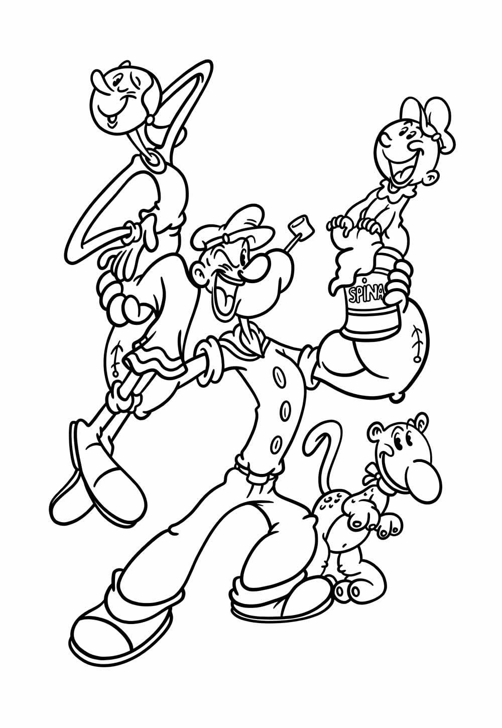 Desenho de Popeye para pintar