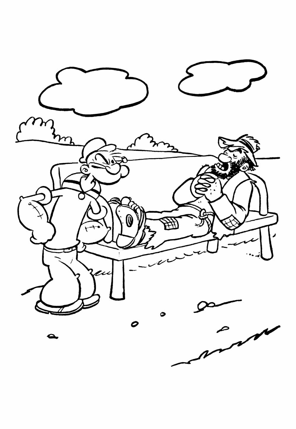 Desenhos de Popeye para imprimir e pintar