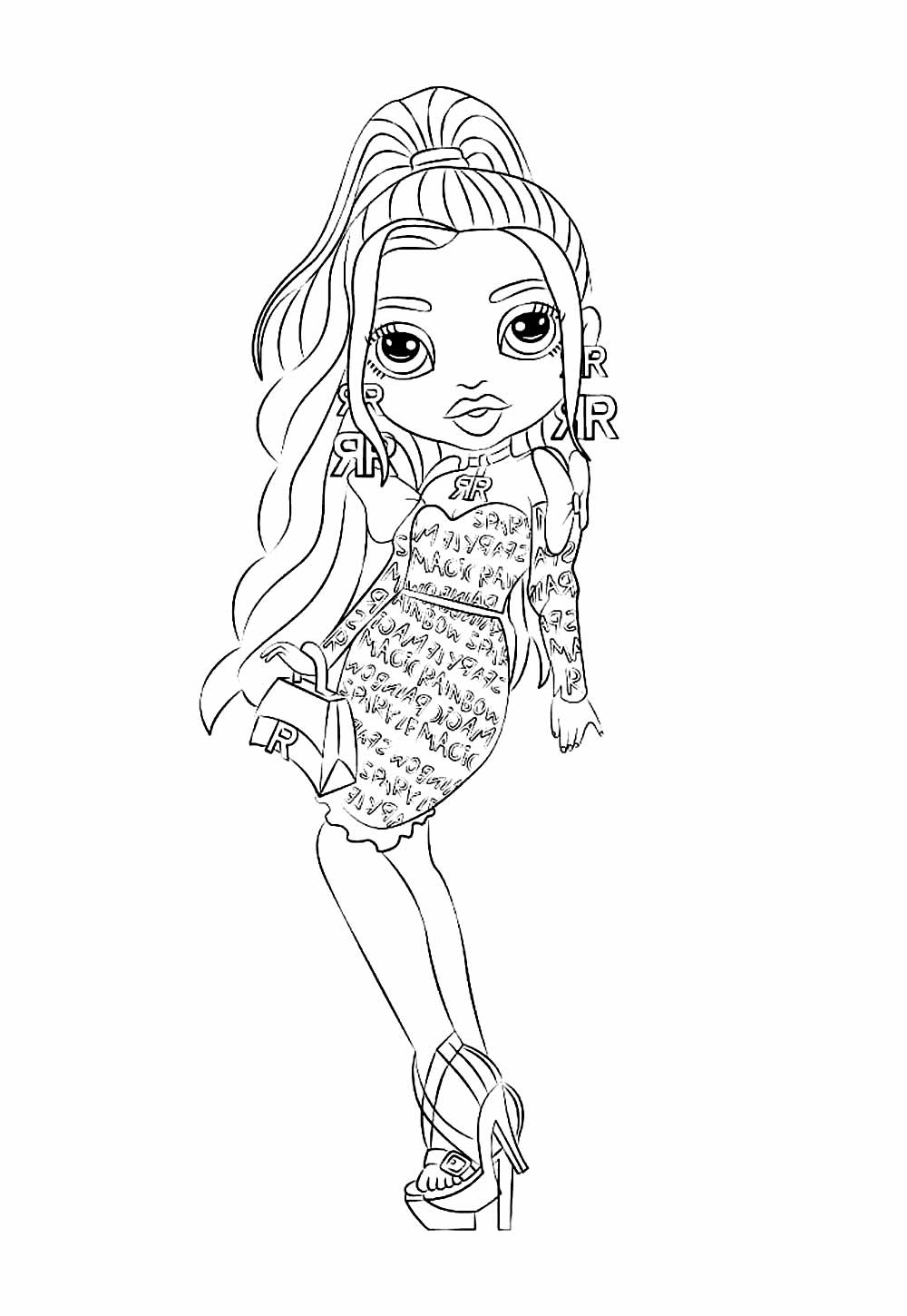 Desenho de Rainbow High para colorir