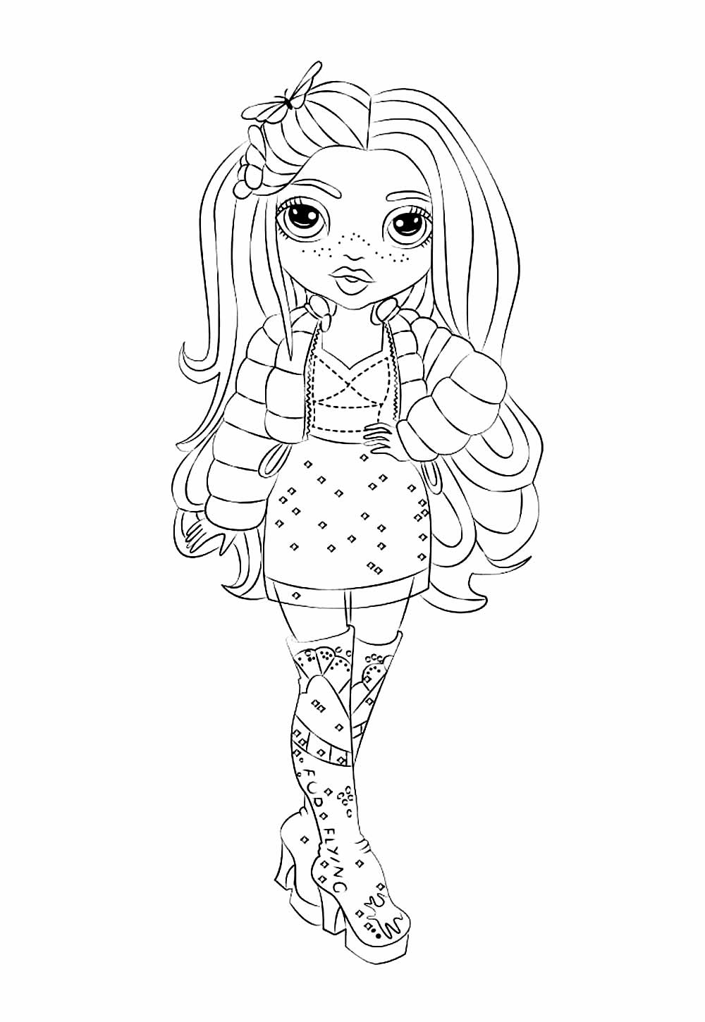 Desenho de Rainbow High para pintar