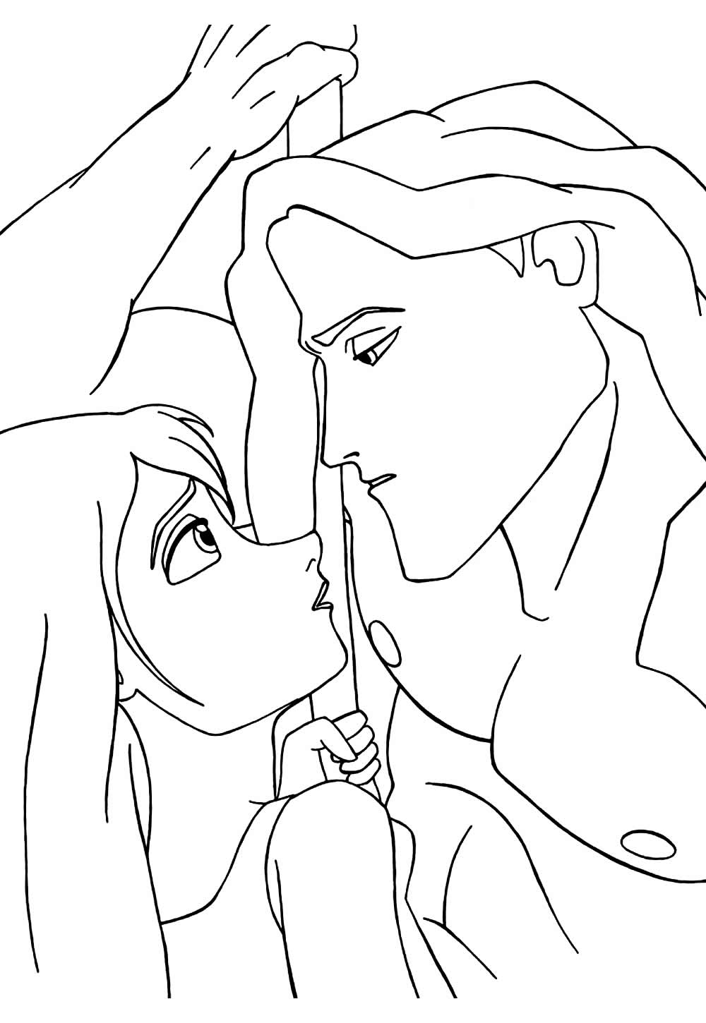 Desenho de Tarzan e Jane para colorir