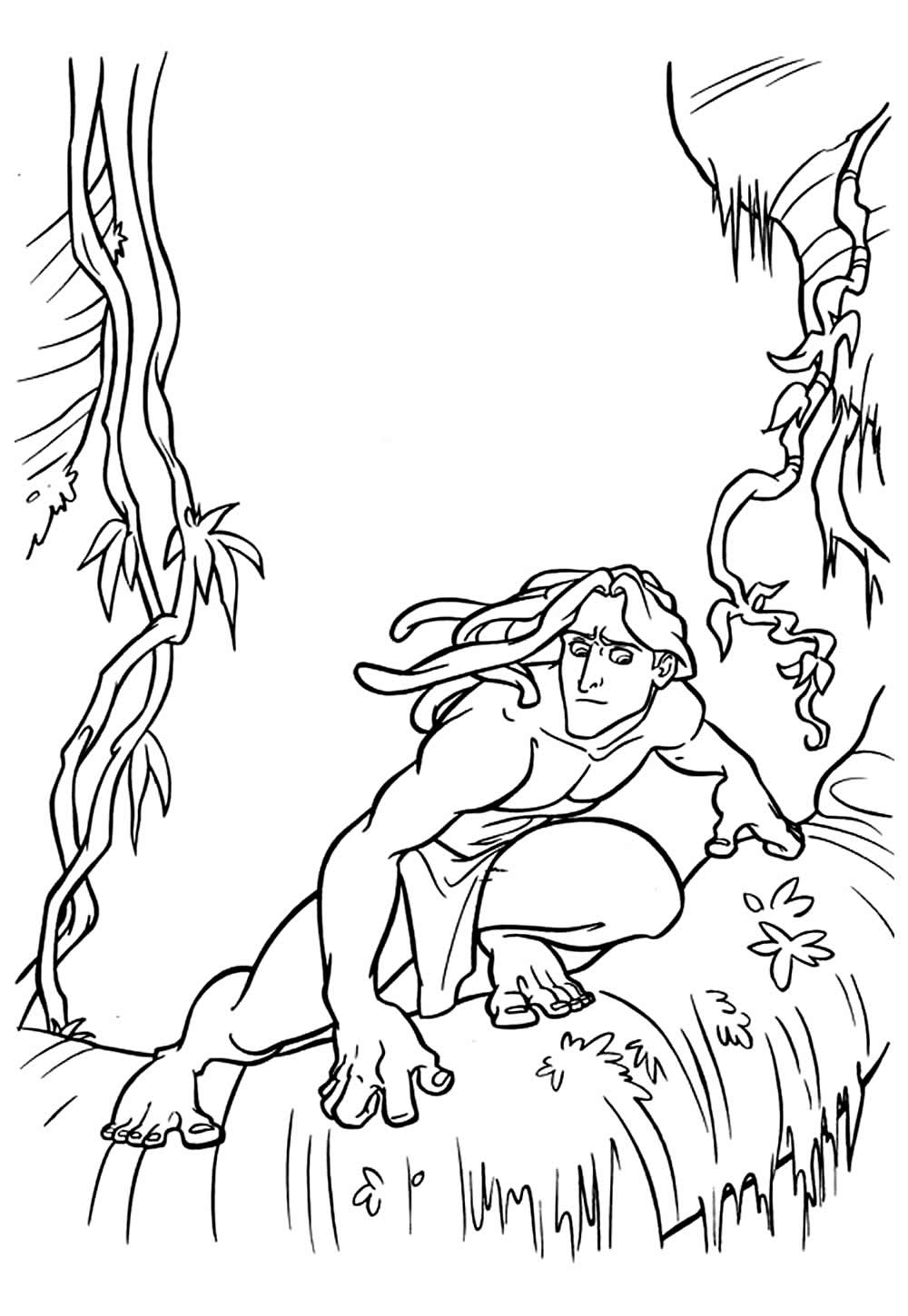 Desenho de Tarzan para pintar e colorir