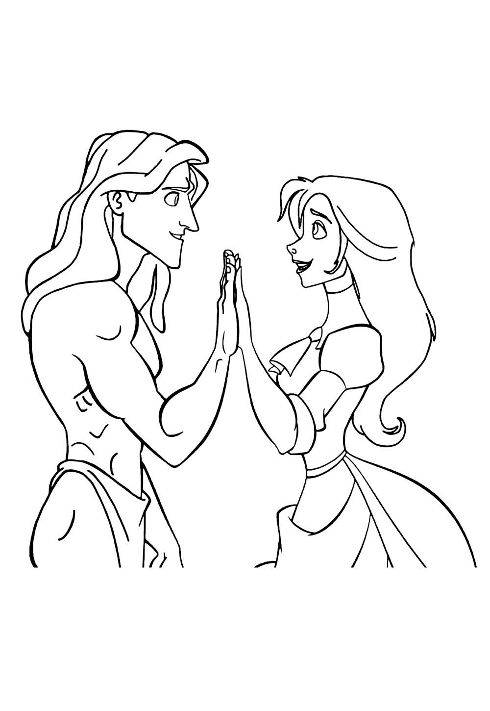 Desenho de Tarzan e Kane para colorir