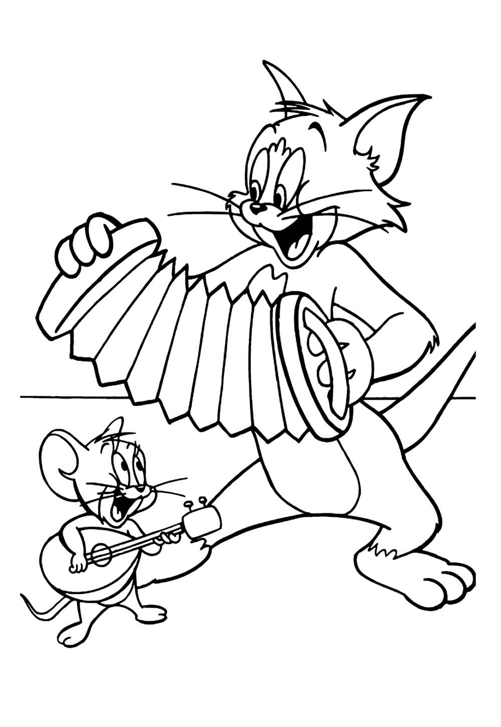 Desenho de Tom e Jerry para imprimir e colorir