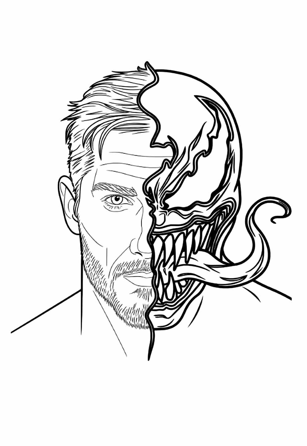 Desenho do Venom para imprimir e pintar