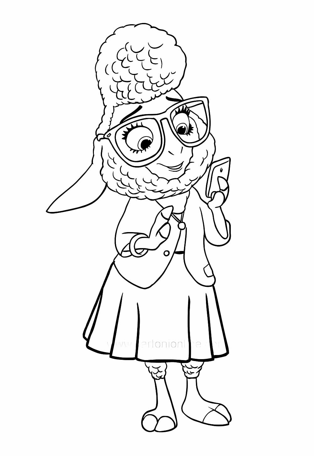 Zootopia para fazer atividade educativa para colorir