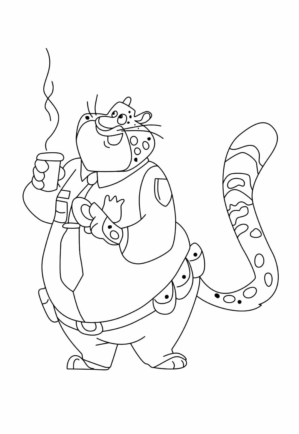 Desenho de Zootopia para pintar e colorir