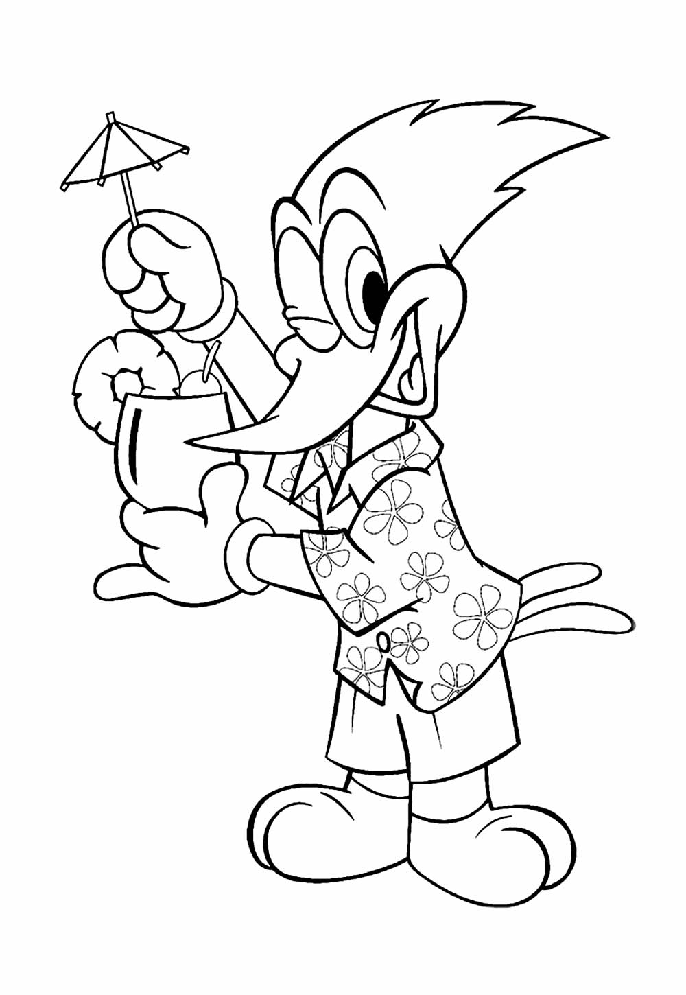 Desenho para imprimir e colorir - Pica-Pau