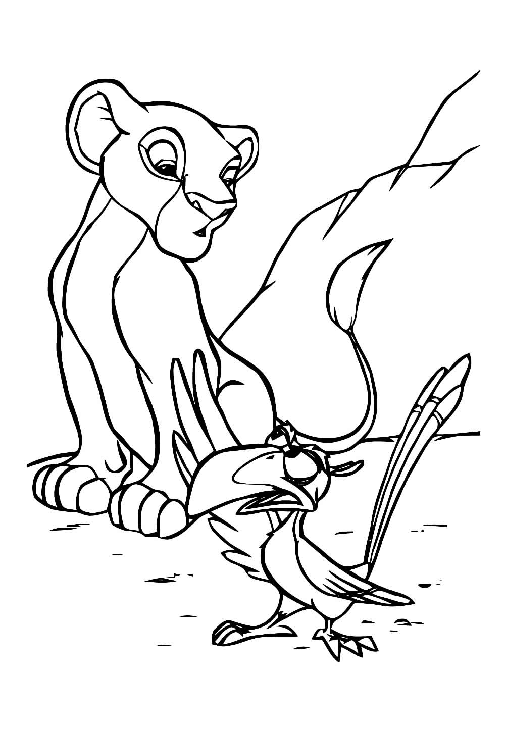 Desenho do Rei Leão para colorir - Simba