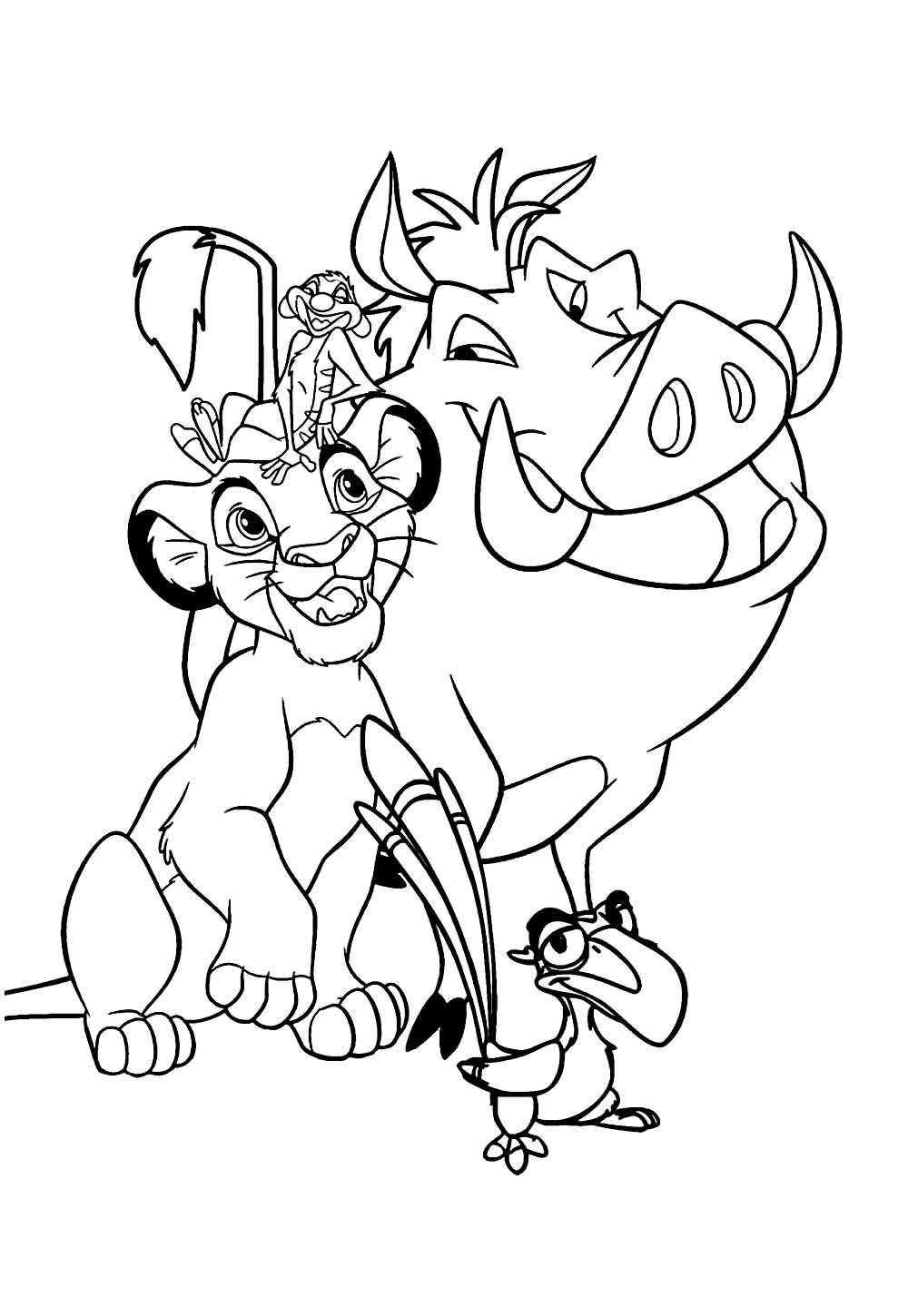 Rei Leão para imprimir e colorir