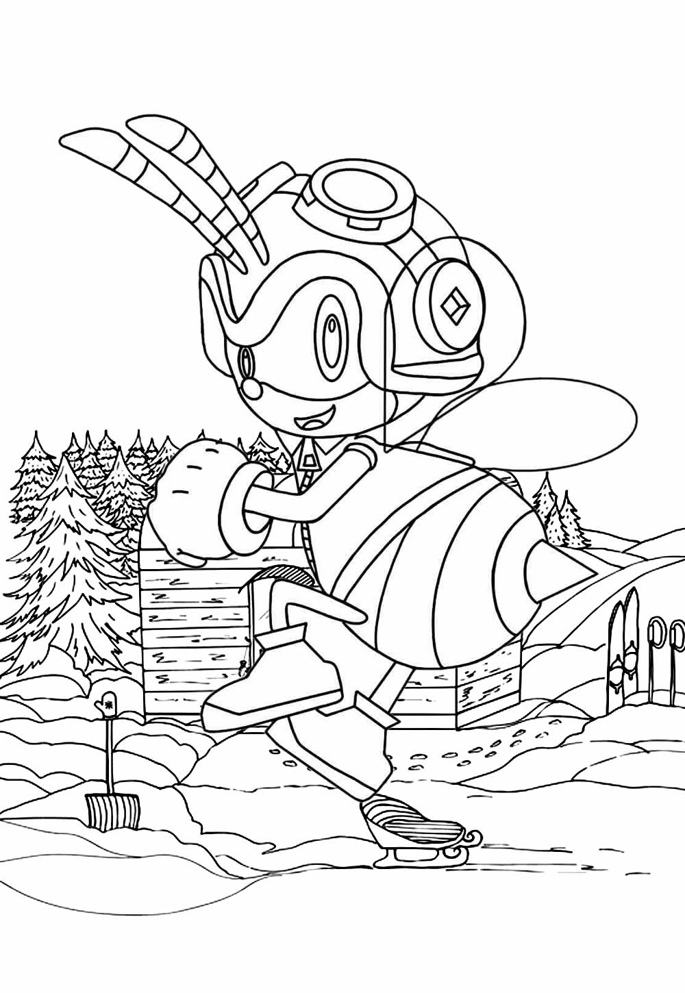 Desenho da Charmy Bee para pintar