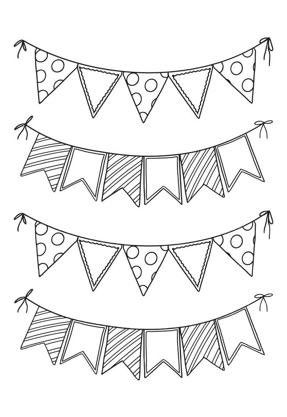 Desenhos de Bandeirinhas Juninas